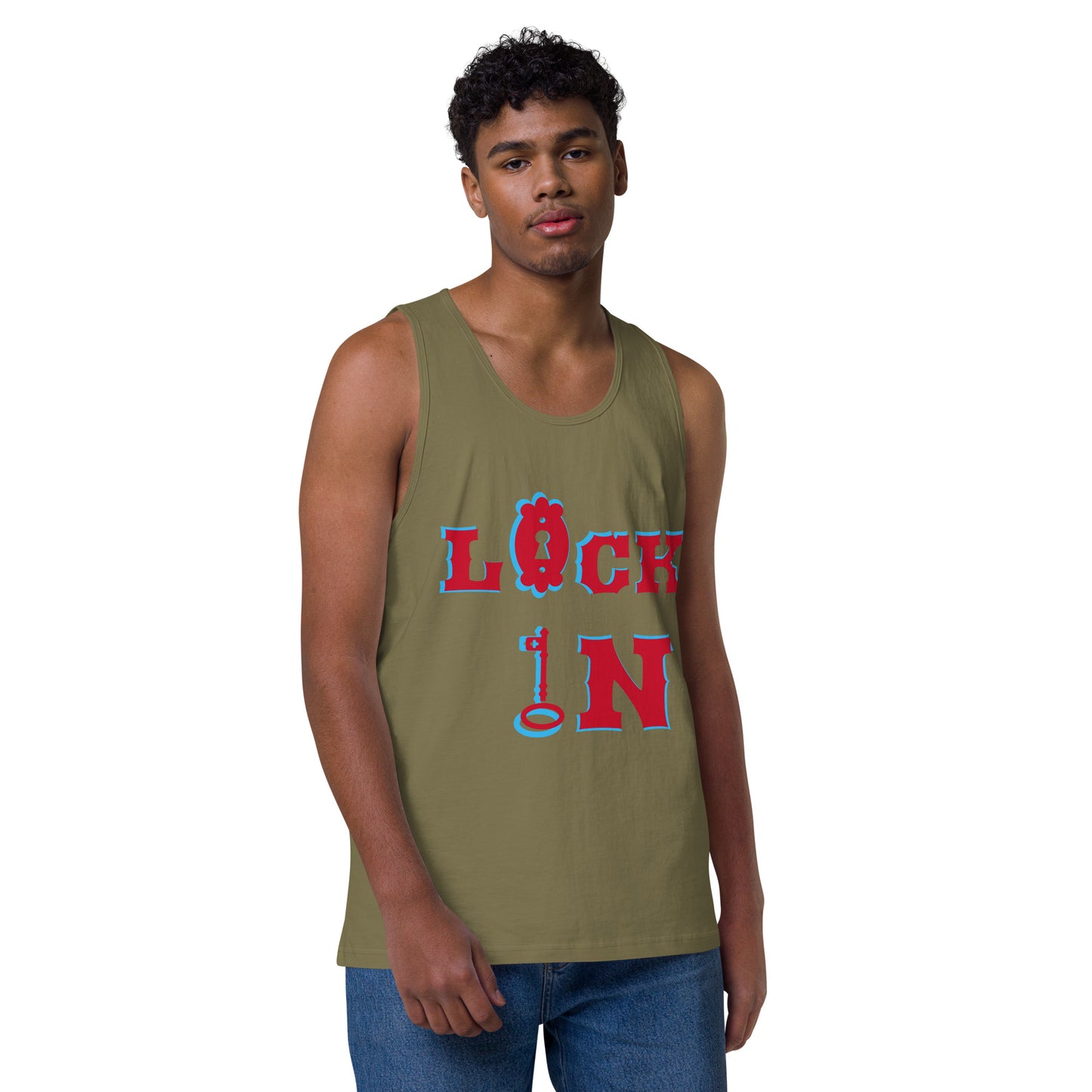 Lock In--Men’s premium tank top