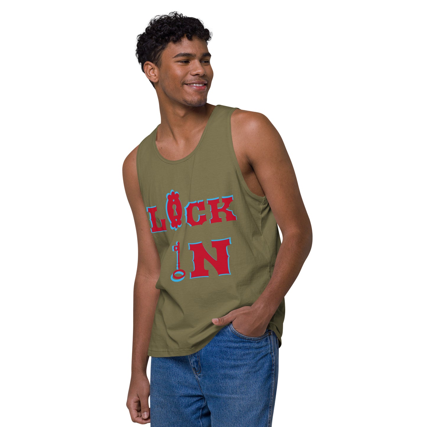 Lock In--Men’s premium tank top