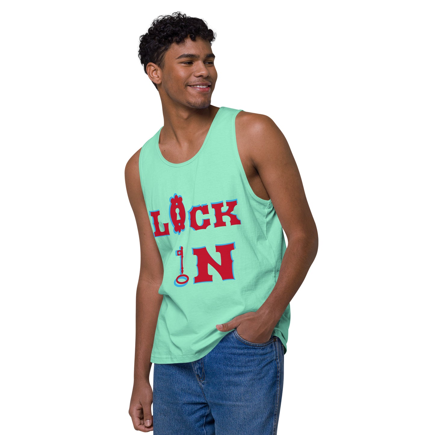 Lock In--Men’s premium tank top