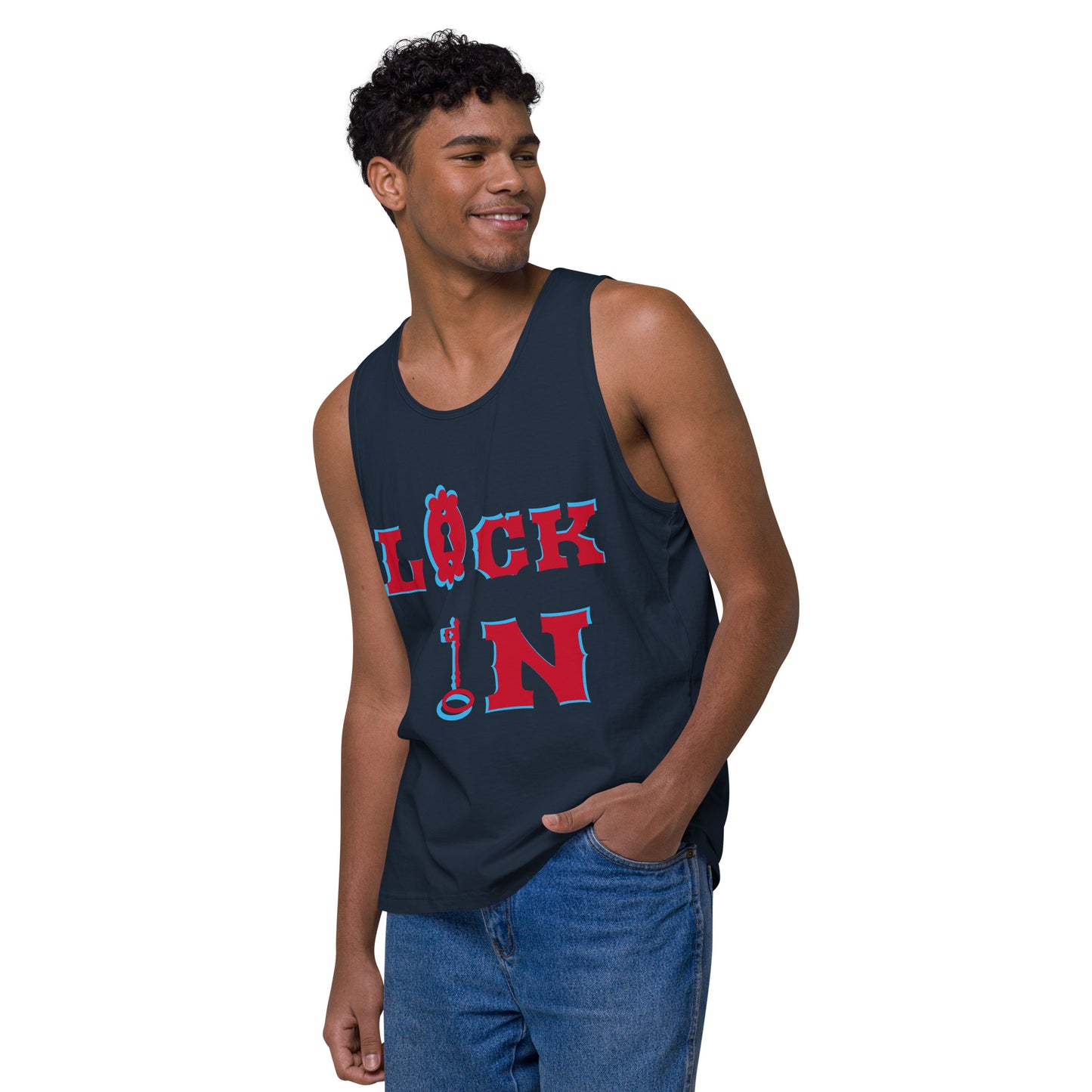 Lock In--Men’s premium tank top