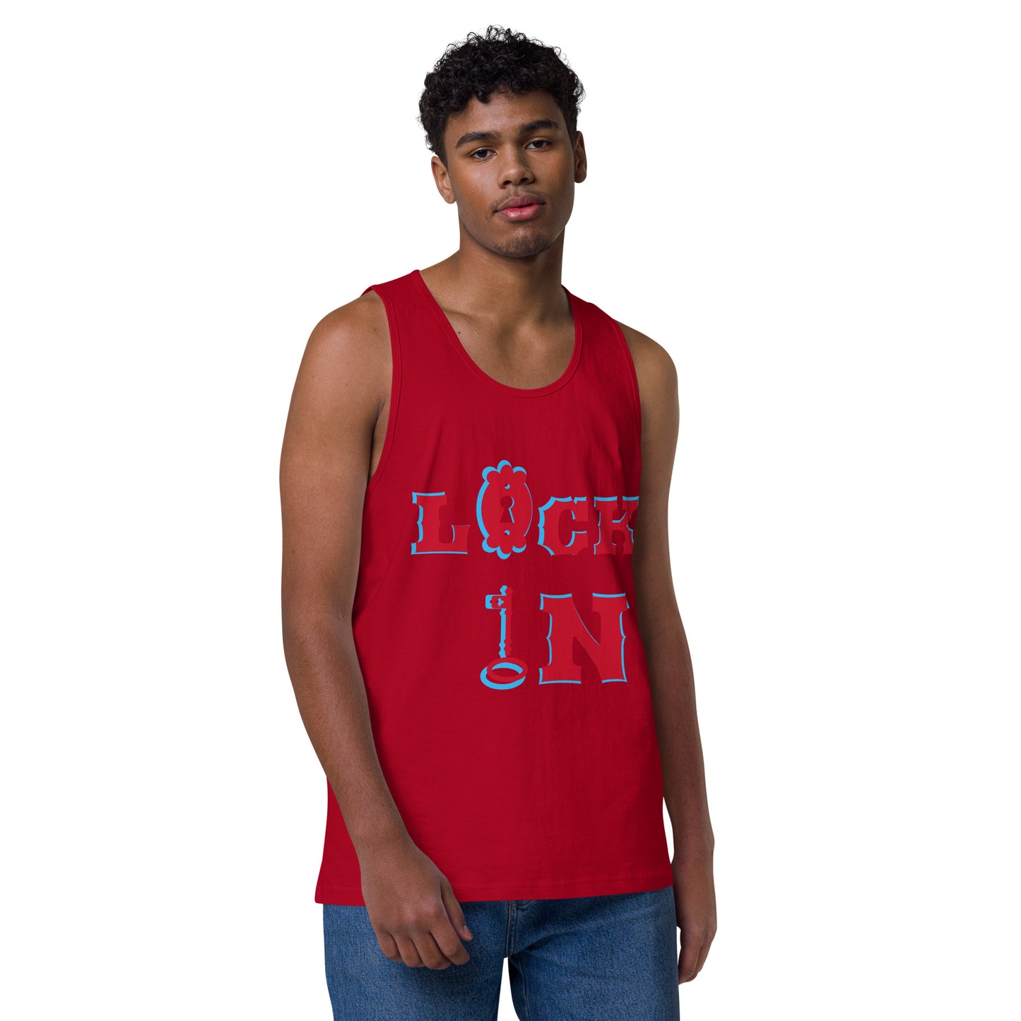 Lock In--Men’s premium tank top