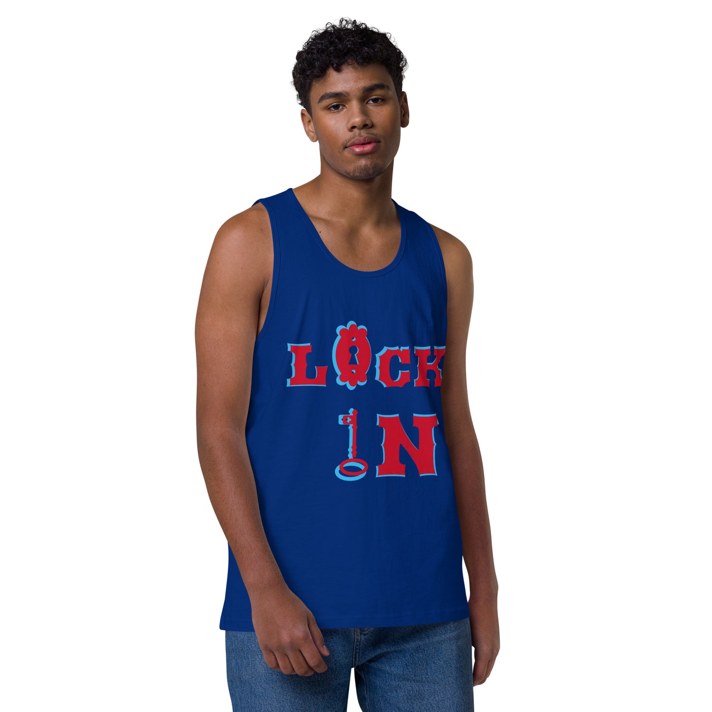 Lock In--Men’s premium tank top