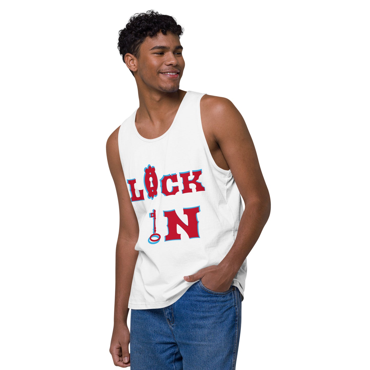 Lock In--Men’s premium tank top