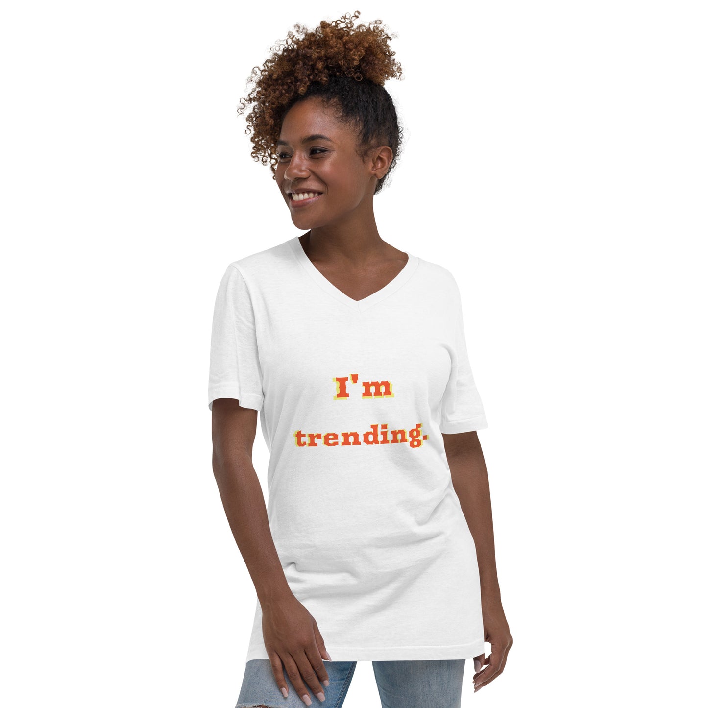 I'm Trending--Unisex Short Sleeve V-Neck T-Shirt