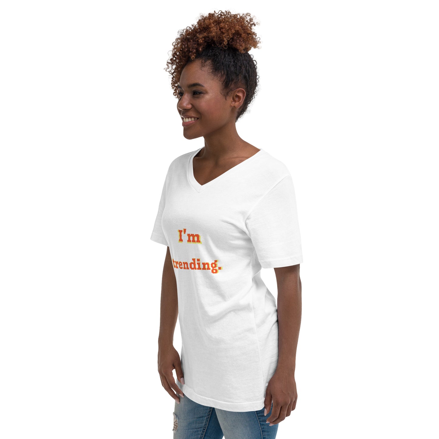 I'm Trending--Unisex Short Sleeve V-Neck T-Shirt